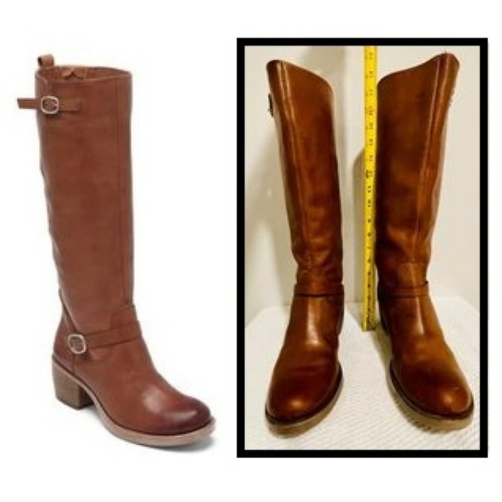SOLD-Lucky Brand Rollie Boots Leather Equestrian Brown Riding Tall Boots Size 10 - Picture 1 of 16